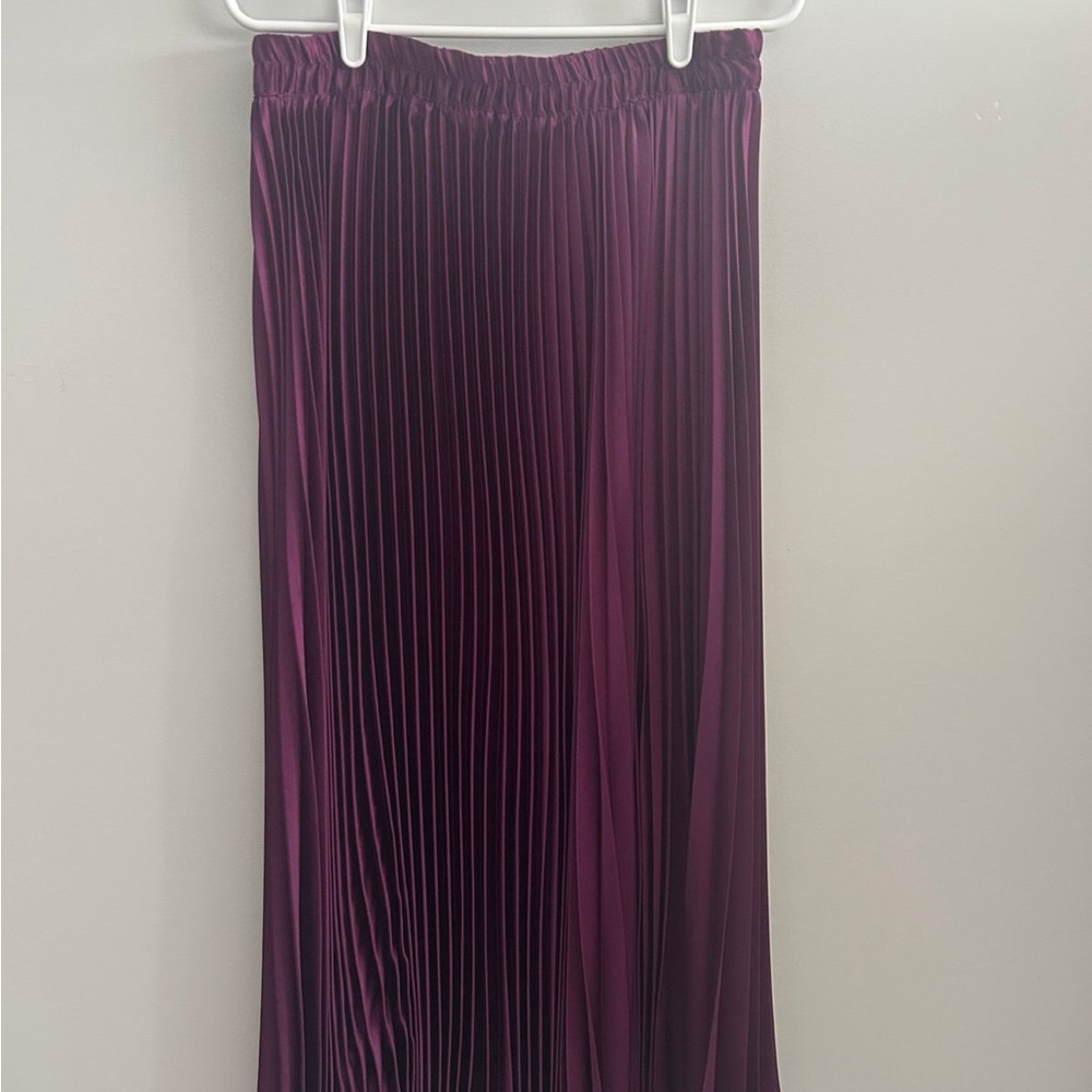 Purple Maxi Skirt with Pleats